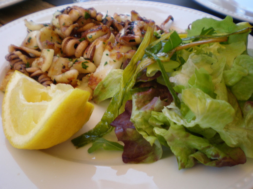 Fresh squid at Le Grand Bleu