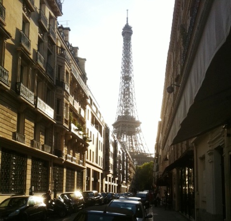 glimpse of eiffel tower