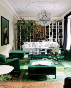 We're seeing emerald everywhere. This is fun and energetic.