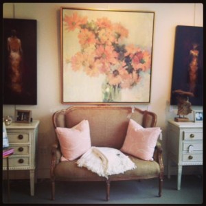 HHH does pink with a Nancy Franke painting of happy and riotous blooms. Is spring around the corner?