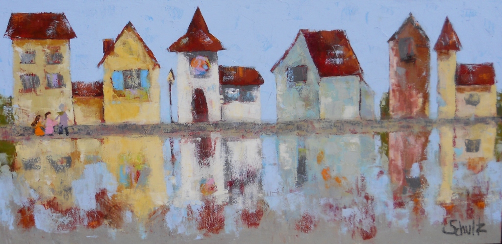 Jenny Schultz, Reflections of Normandy, 48 x 20