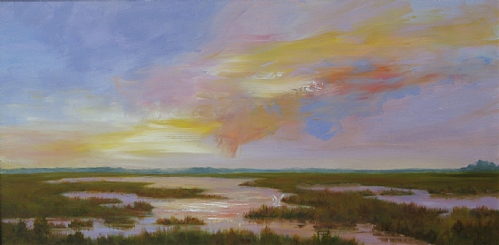 Barrett Edwards, Marsh Skies, 12 x 24