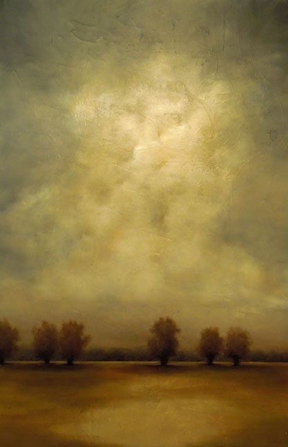 Jim Seitz, "Summer Bliss," acrylic & gold leaf, 60 x 40"