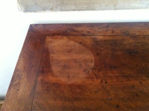 Before: My Louis Philippe chest, wearing its stubborn water stain