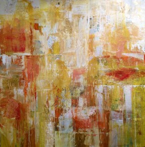 Melissa Payne Baker's The Present (48 x 24, mixed media on canvas) will be present at the show...