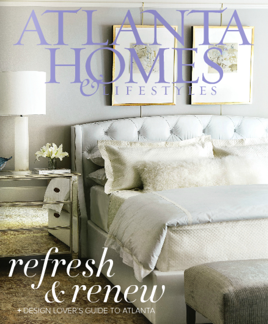 The master bedroom scores the cover of Atlanta Homes and Lifestyles April issue.