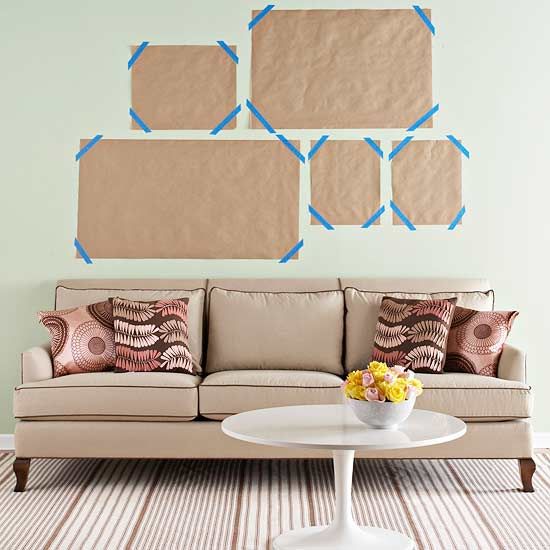 Don't be afraid of creating a gallery wall. It's easy, especially if you plot your grid on the wall or floor first.