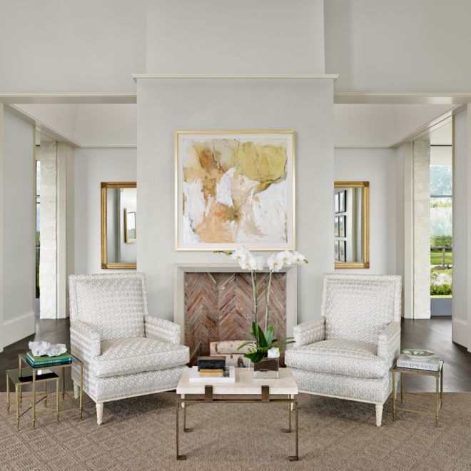 Cozy and white...with fabulous art that packs the punch.