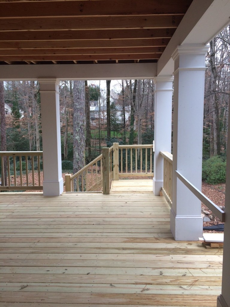 Making progress on the porch.