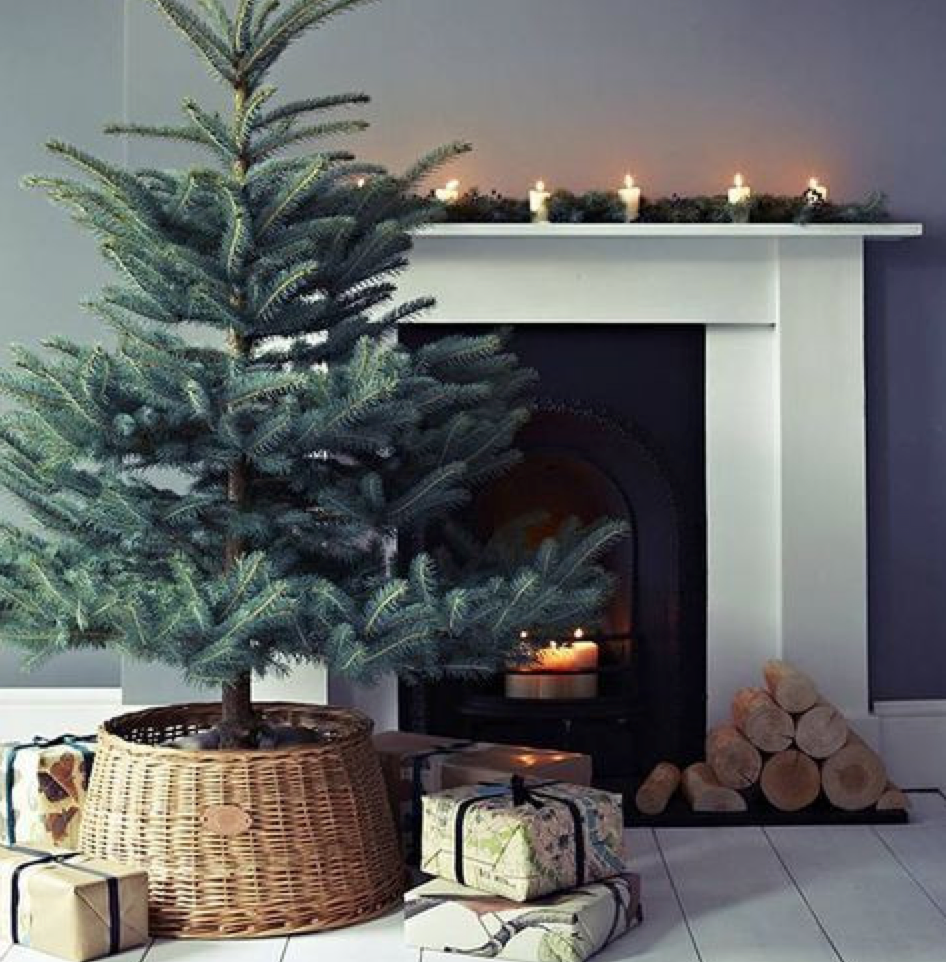 A perfect little holiday vignette. Simple but stunning.