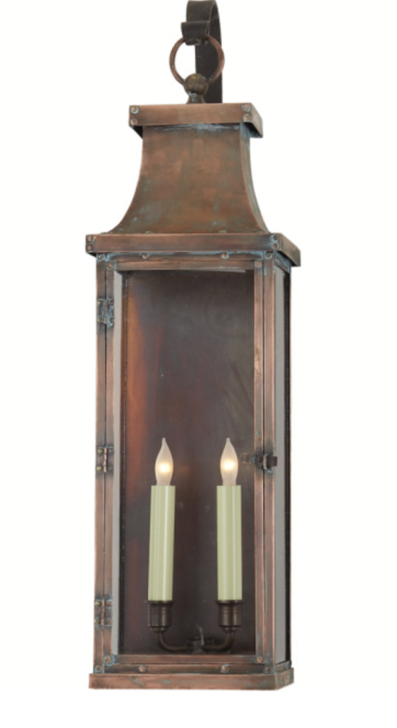 I love the copper patina of this Circa Lighting outdoor sonce.  It's the perfect little accessory for the front door.