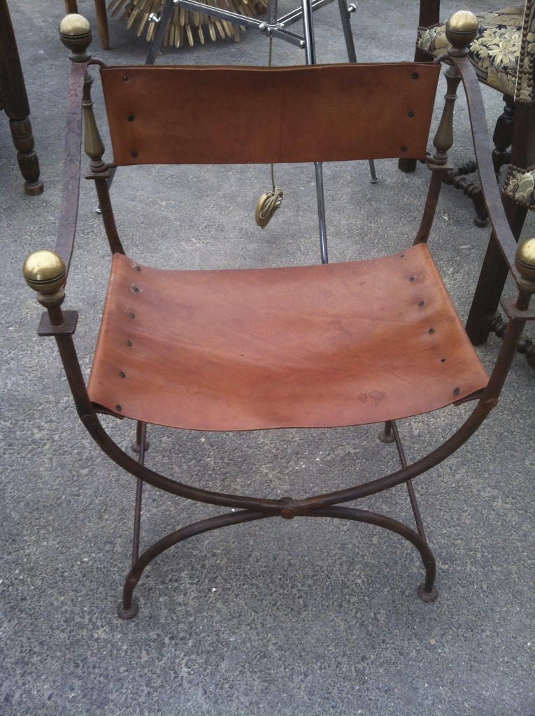 We walked away from these amazing Napoleon style leather campaign chairs…and the vendor ran after us. A happy ending for everyone.