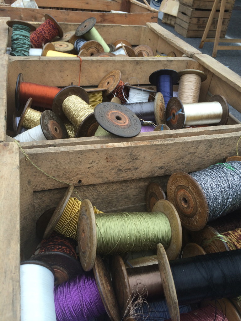 A big crunchy box of spools and thread.