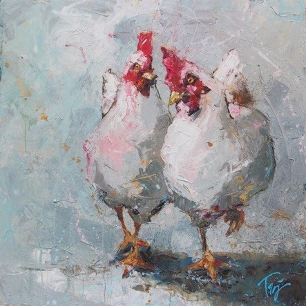 We can't stop smiling when we see The Golden Girls (40 x 40, acrylic on canvas.)