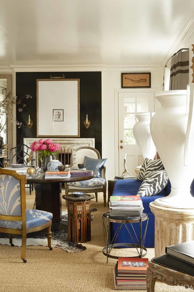 Dark wall and mantel in Andrew Brown's Birmingham home