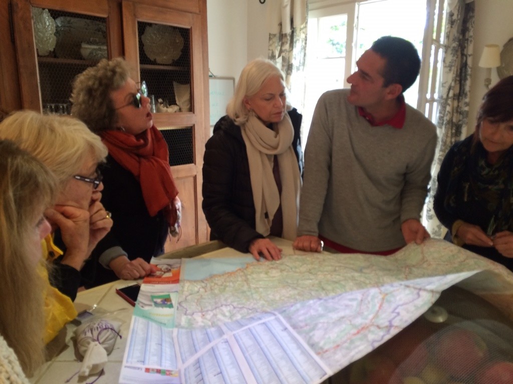 Plotting the route with Christophe