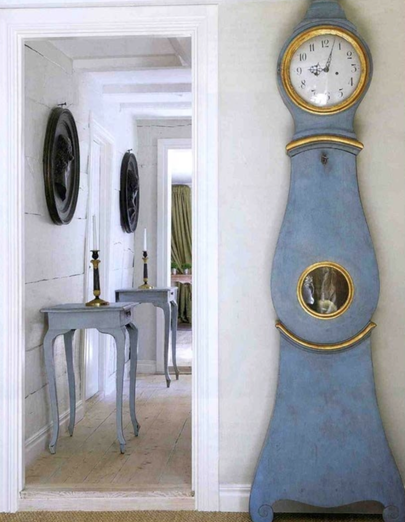 We love the sheer simplicity and grace of this blue and gold Mora clock. From Cote de Texas.