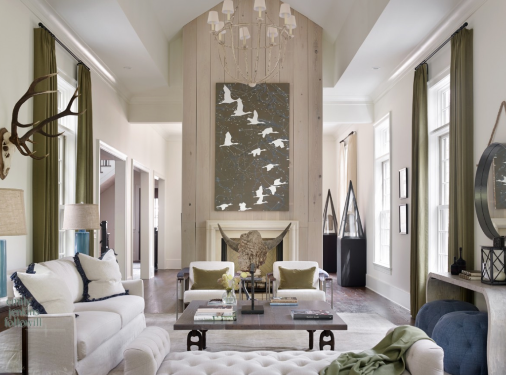 Soaring ceilings and clean design. From Emily and Atlanta Homes and Lifestyles.
