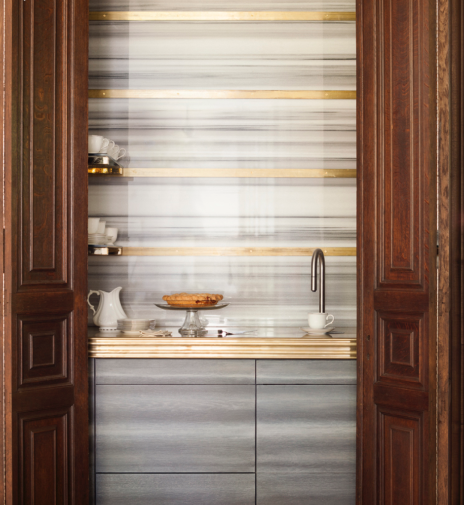 My favorite detail: a coffee bar hidden behind scrumptious old doors. You operate the coffee maker from your iPhone. Seriously.