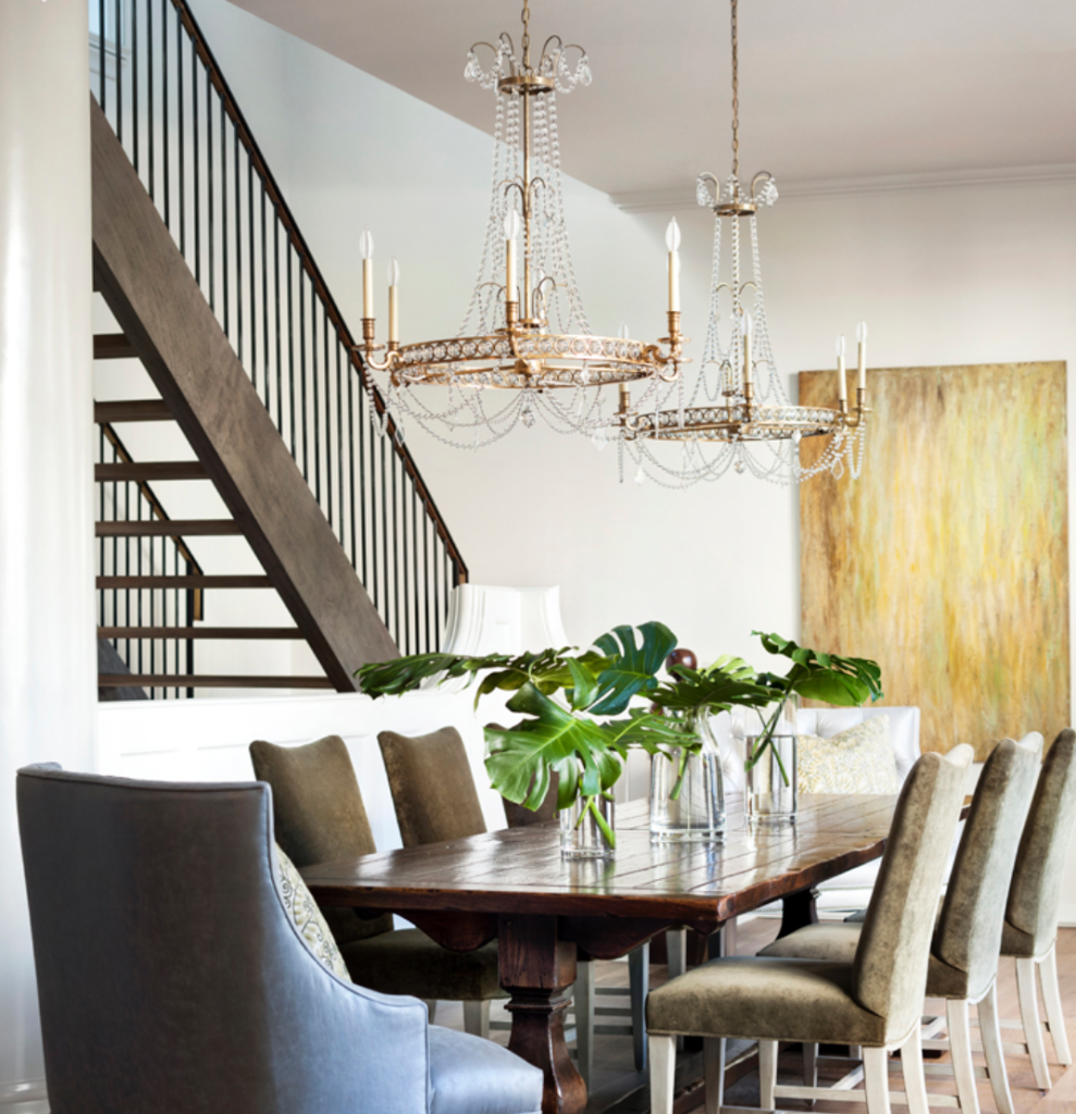 The dining room is open and connected to the formal living room and the wonderful kitchen.