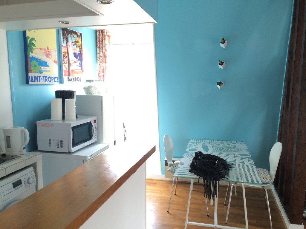 This was the wall and the kitchen space before.