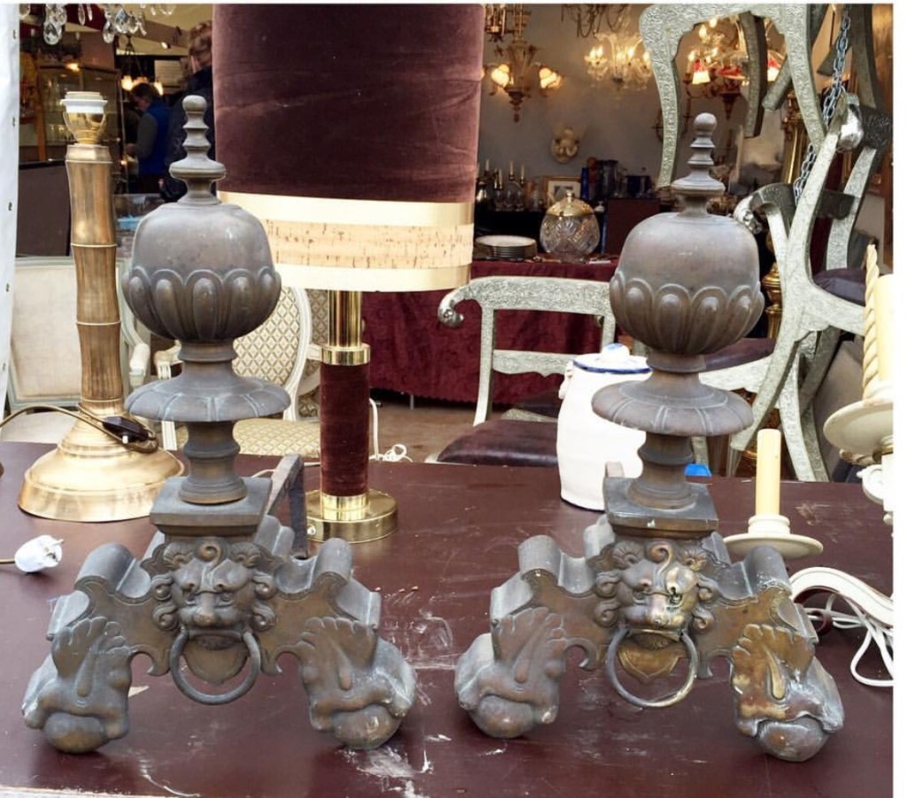 A pair of fabulous andirons that got away. You have to act fast at the markets!