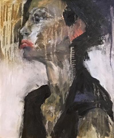 Nola loves this painting of her bff in Paris, "Stone" whom she says is a cross between Diana Vreeland and Joeephine Baker! Painted by Sharon Hockfield.