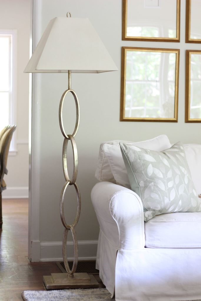 The Currey & Co. Bangle Lamp in Platinum.