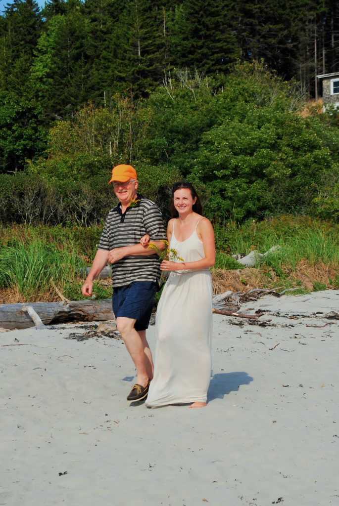 The rehearsal walk, Maine wedding