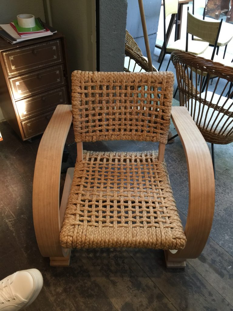 A unique rope chair , in perfect condition, from the 1950's.