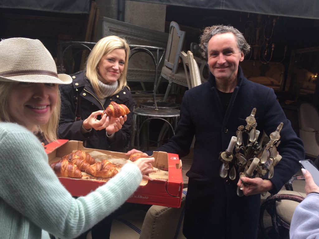 And being charmed by our favorite cealer at the Puces. Merci pour les croissants!